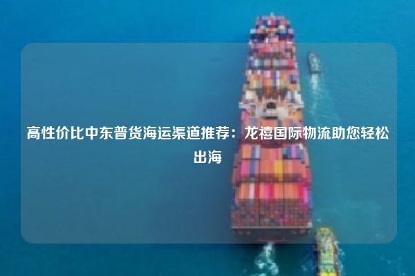 高性价比中东普货海运渠道推荐:龙禧国际物流助您轻松出海