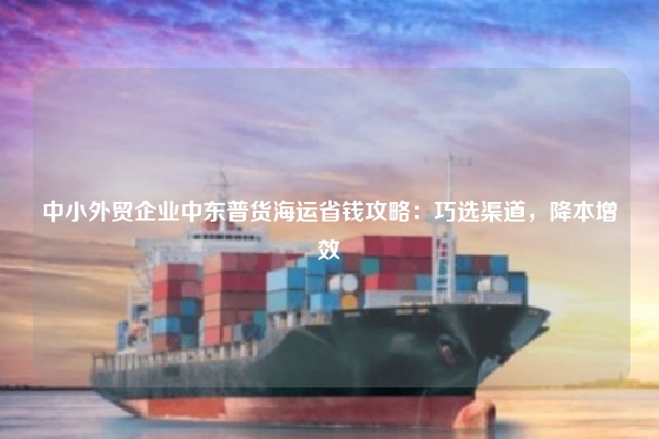 中小外贸企业中东普货海运省钱攻略：巧选渠道，降本增效