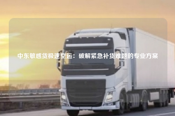 中东敏感货极速空运:破解紧急补货难题的专业方案