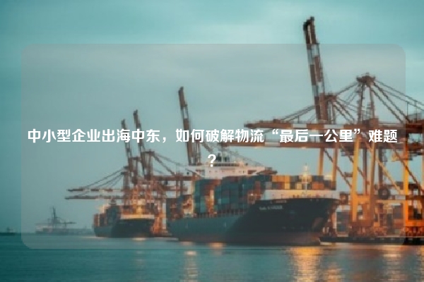 中小型企业出海中东，如何破解物流“最后一公里”难题？